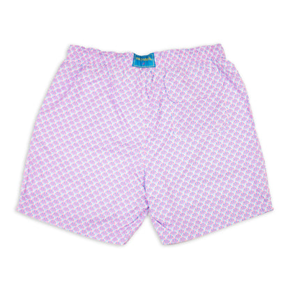 Men's Cyclist Liner Swim Trunks - Coral/Sky Fans