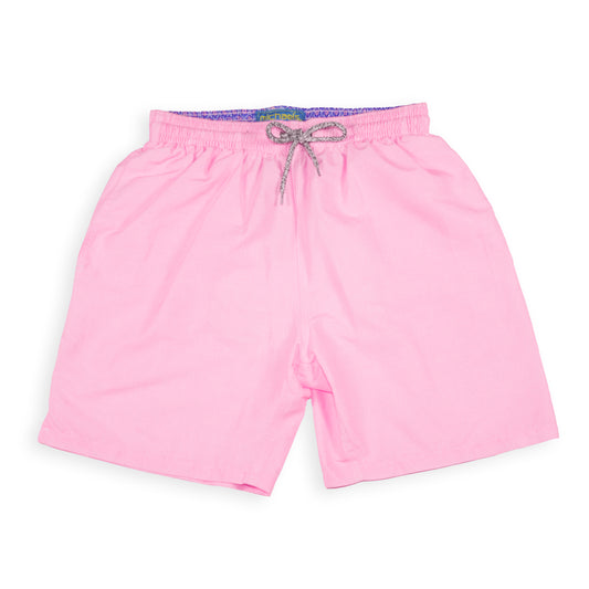 Men's Mesh Liner Swim Trunks - Solid Linen Pink