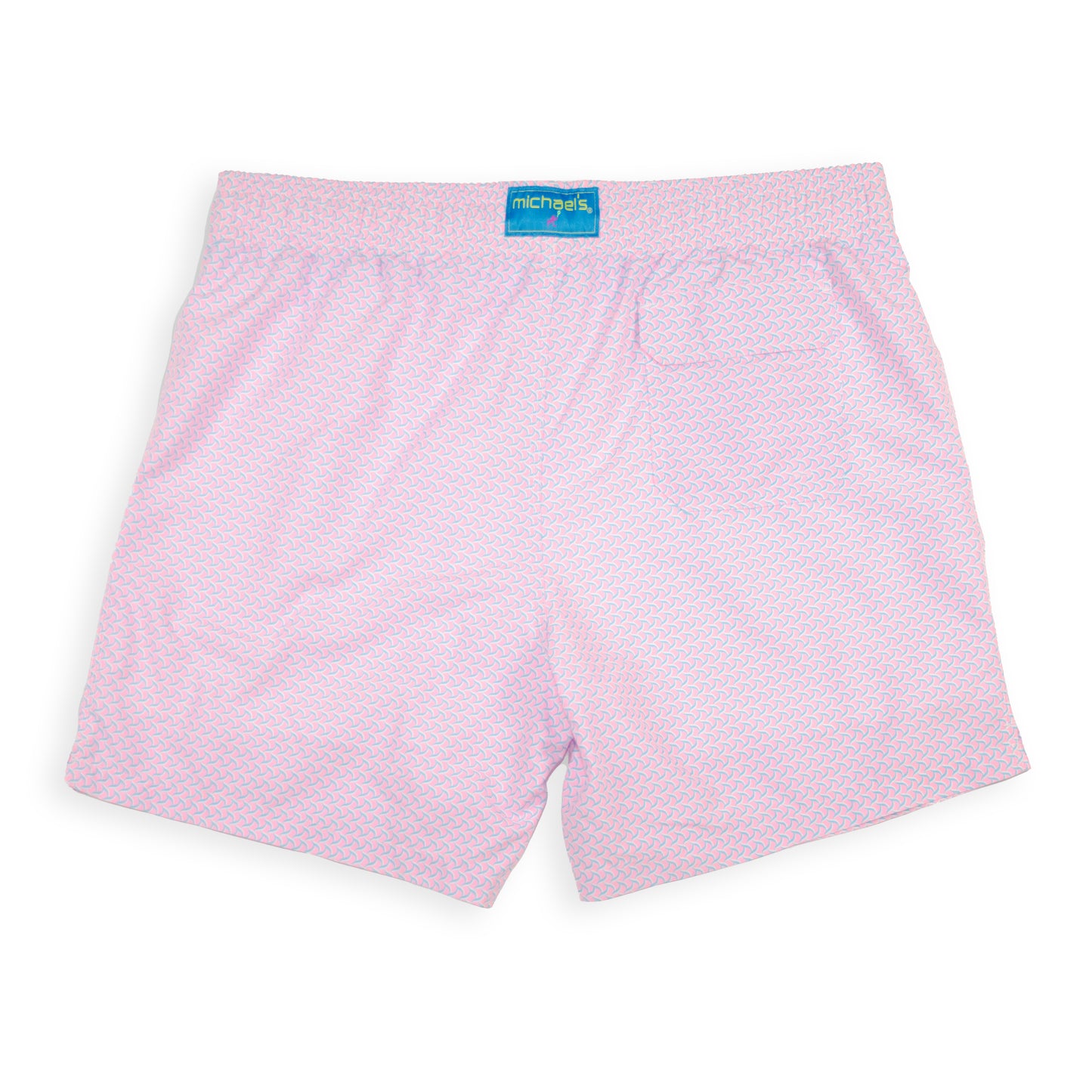 Men's Cyclist Liner Swim Trunks - Wave Print Pink/Turquoise