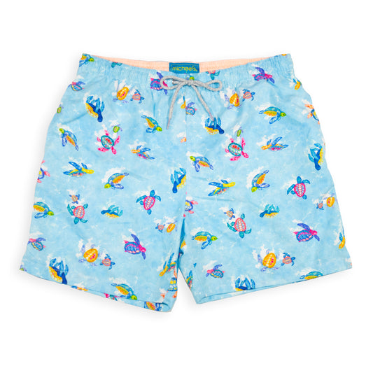 Men's Mesh Liner Swim Trunks - New Turtles Light Blue