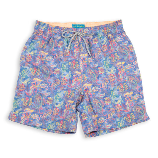 Men's Mesh Liner Swim Trunks - Paisley Royal