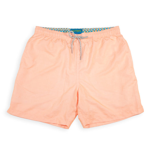 Men's Mesh Liner Swim Trunks - Solid Linen Orange