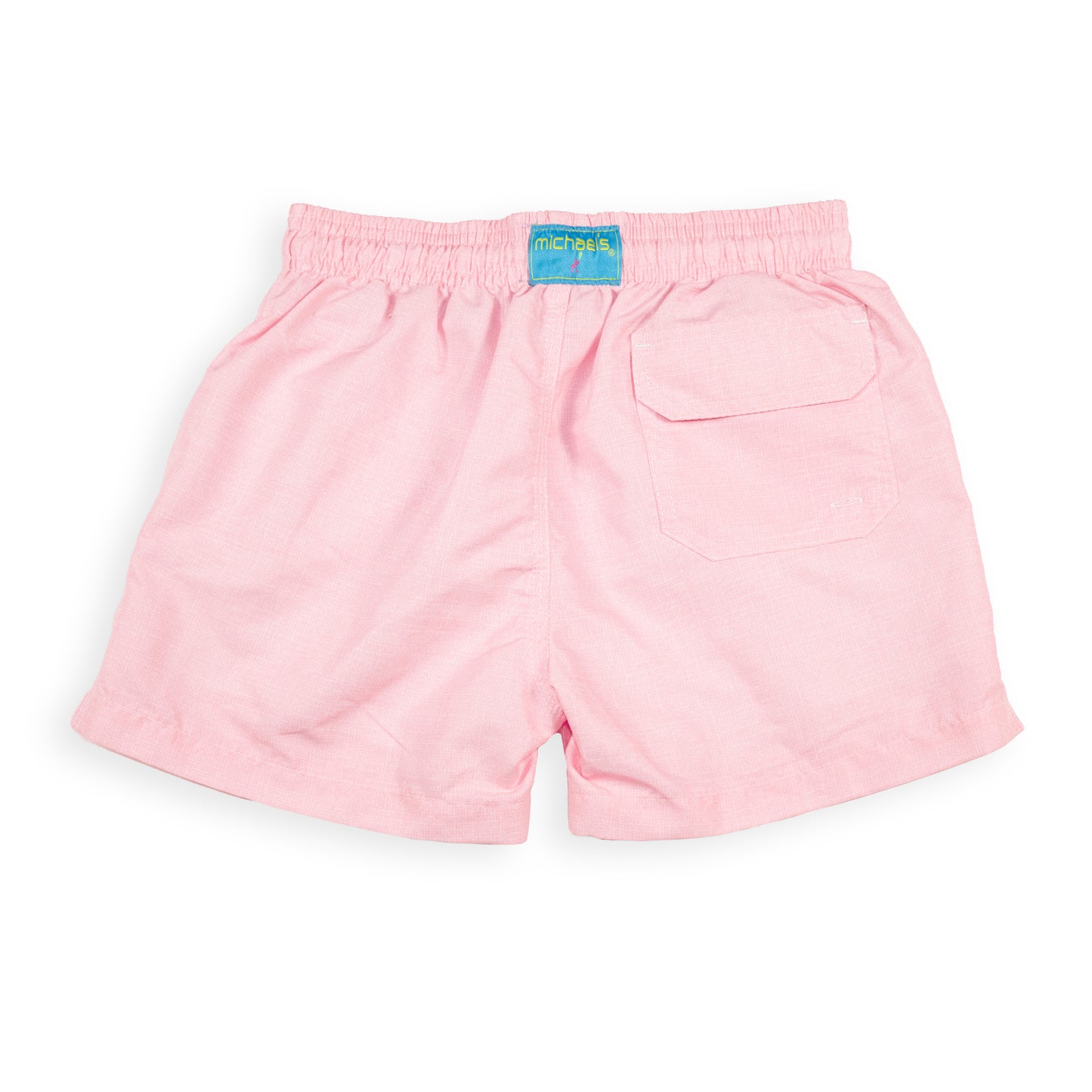 Kid's Linen Printed Solid Mesh Swim Trunk - Pink