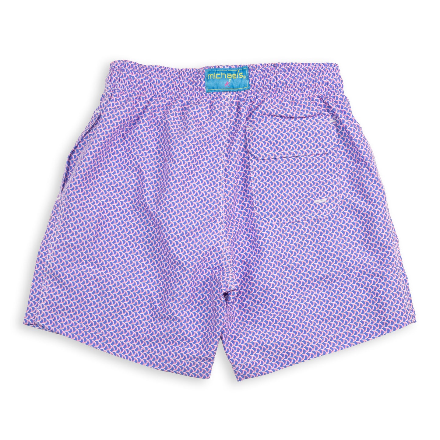 Kid's Wave Print Mesh Swim Trunk - Turqouise/Coral