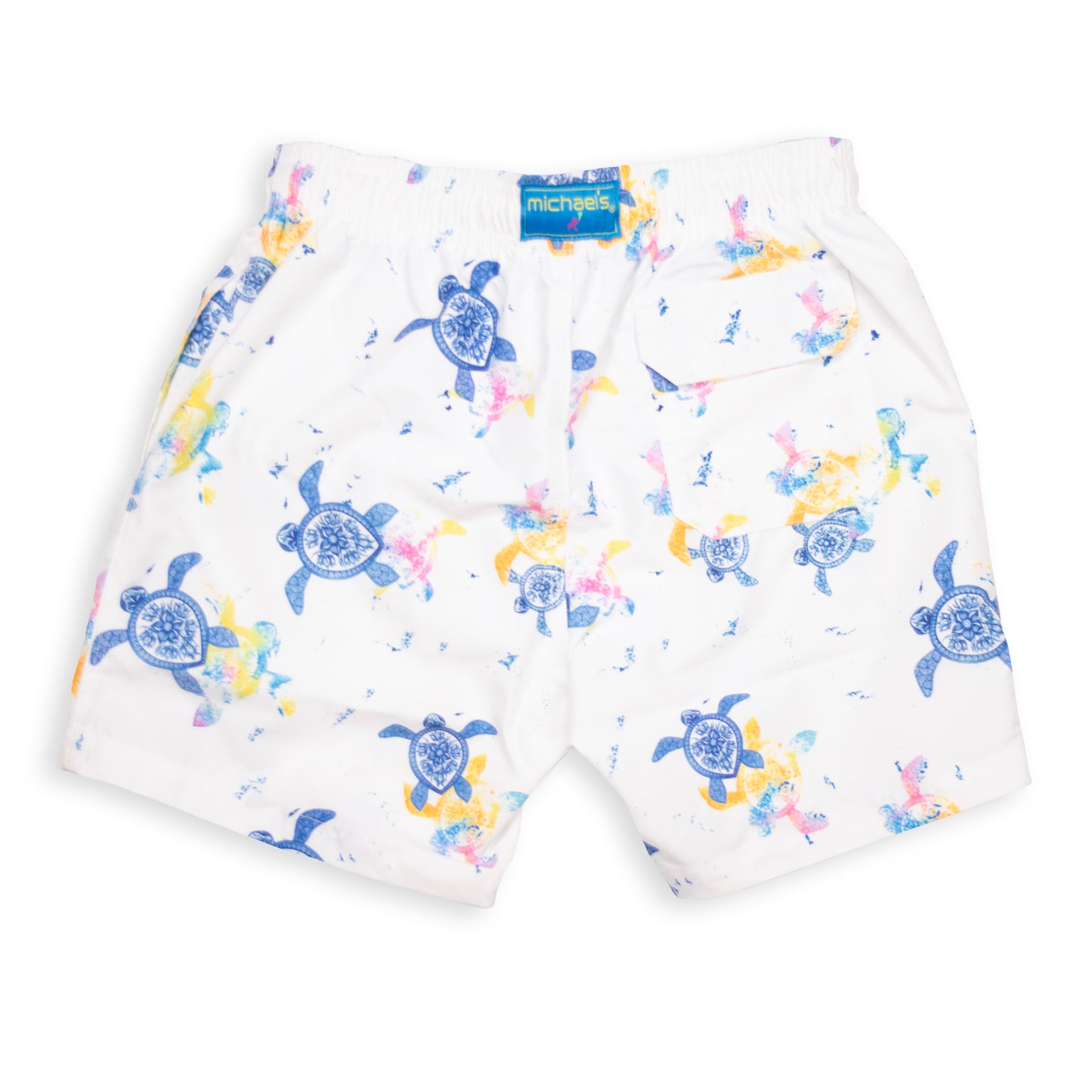 Kid's Turtles Mesh Swim Trunk - White