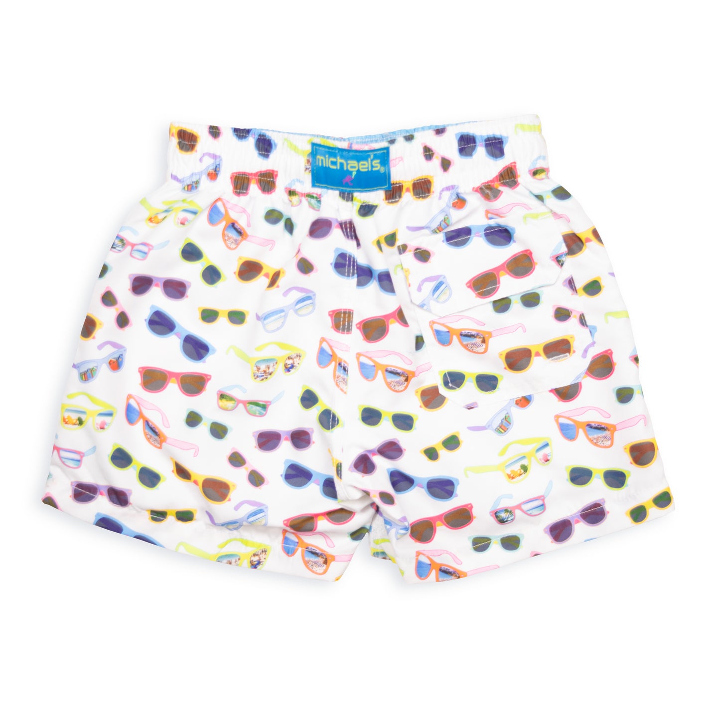 Kid's Sunglasses Mesh Swim Trunk - White