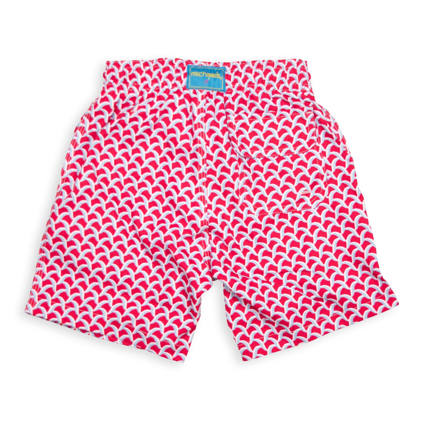 Kid's Swirl Mesh Swim Trunk - Coral/Turquoise