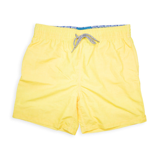 Men's Mesh Liner Swim Trunks - Solid Linen Yellow