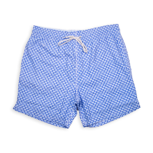 Men's Mesh Liner Swim Trunks - Half Moons Navy/White