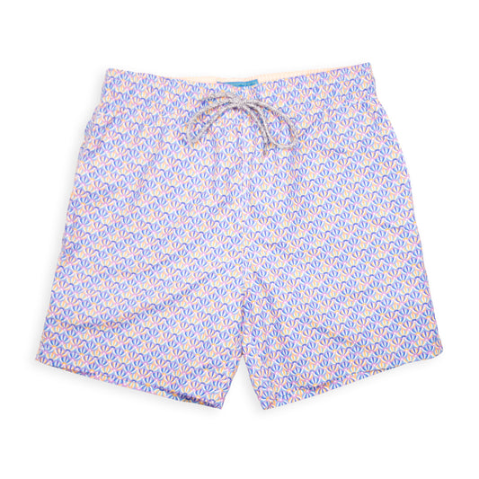 Men's Cyclist Liner Swim Trunks - Spinning Tops Lavender