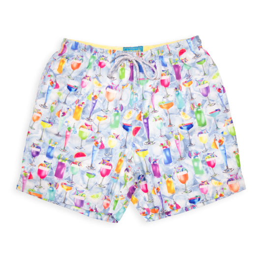 Men's Mesh Liner Swim Trunks - Tropical Treats Multicolored