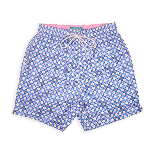 Men's Mesh Liner Swim Trunks - Medallion Navy Blue