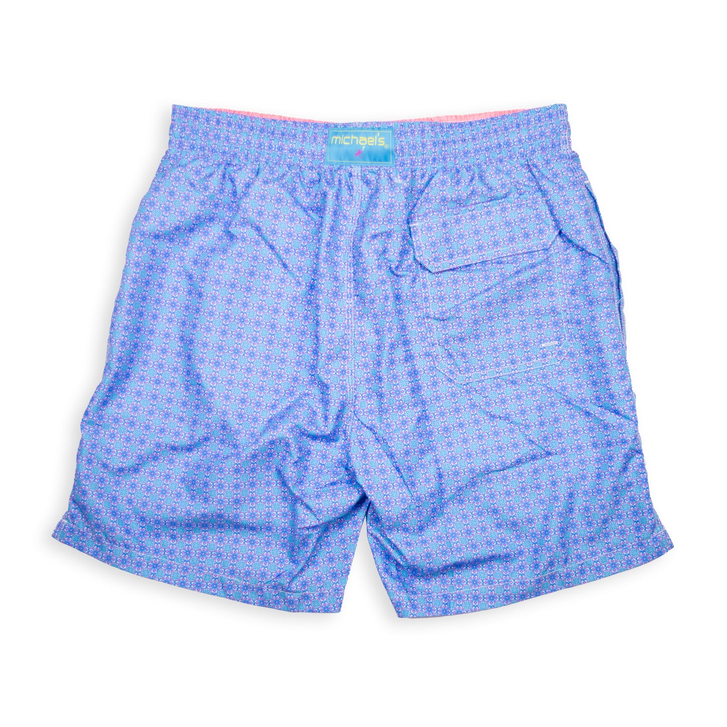 Men's Cyclist Liner Swim Trunks - Medallion Coral