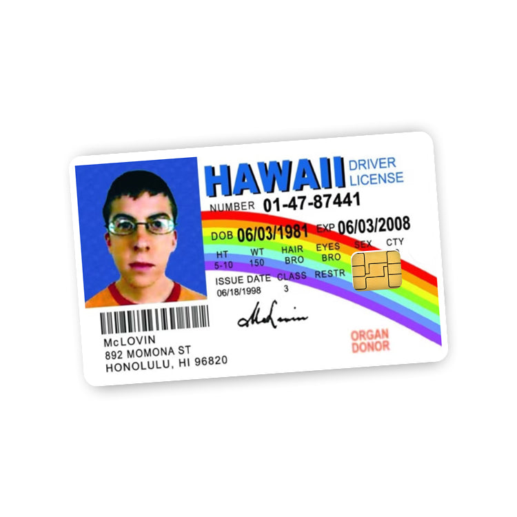 McLovin ID Credit Card Skin (Decal)