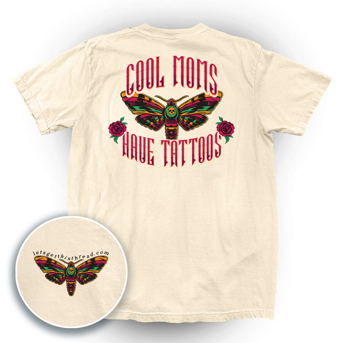 Cool Moms Have Tattoos Death Moth (Back Print)