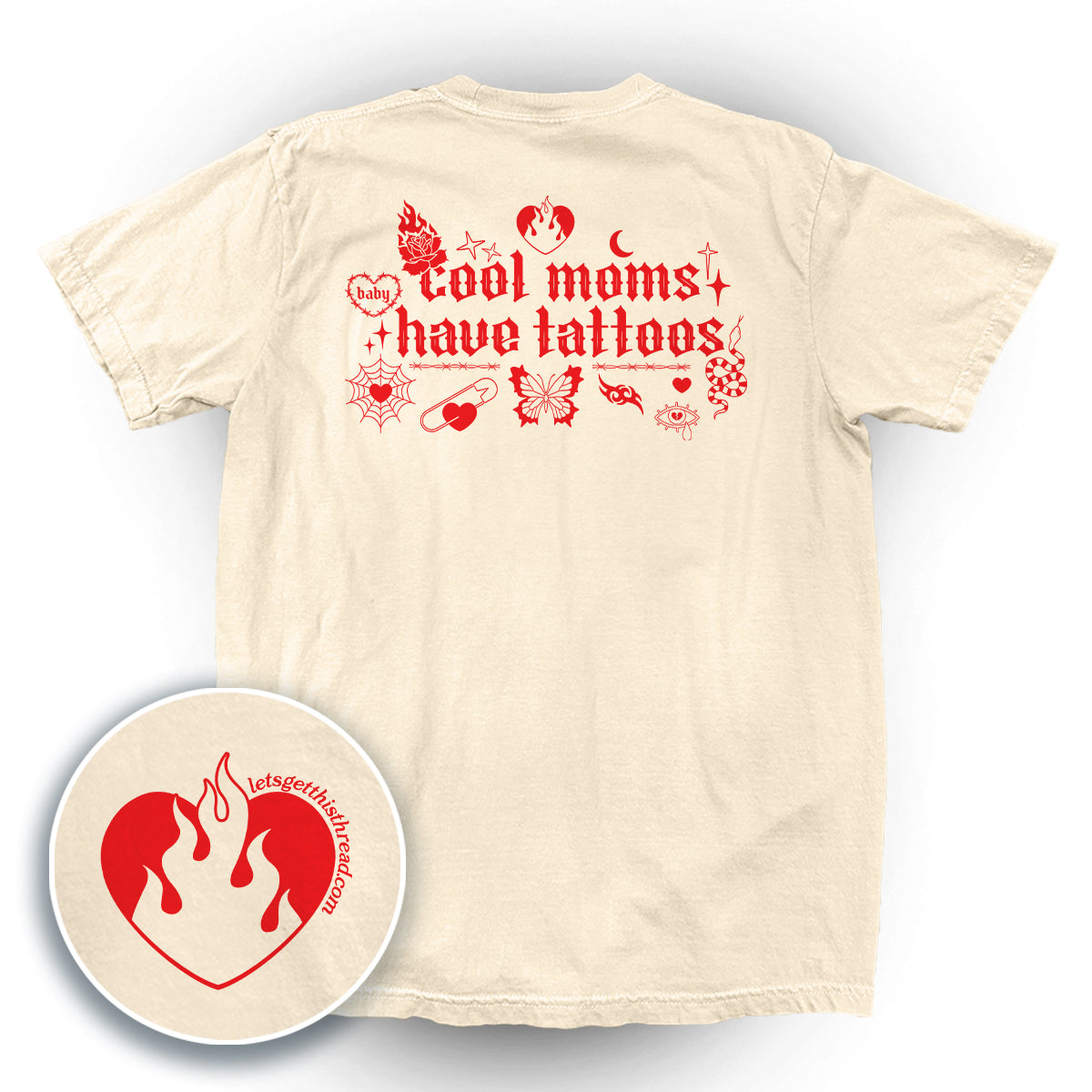 Cool Moms Have Tattoos (Back Print)