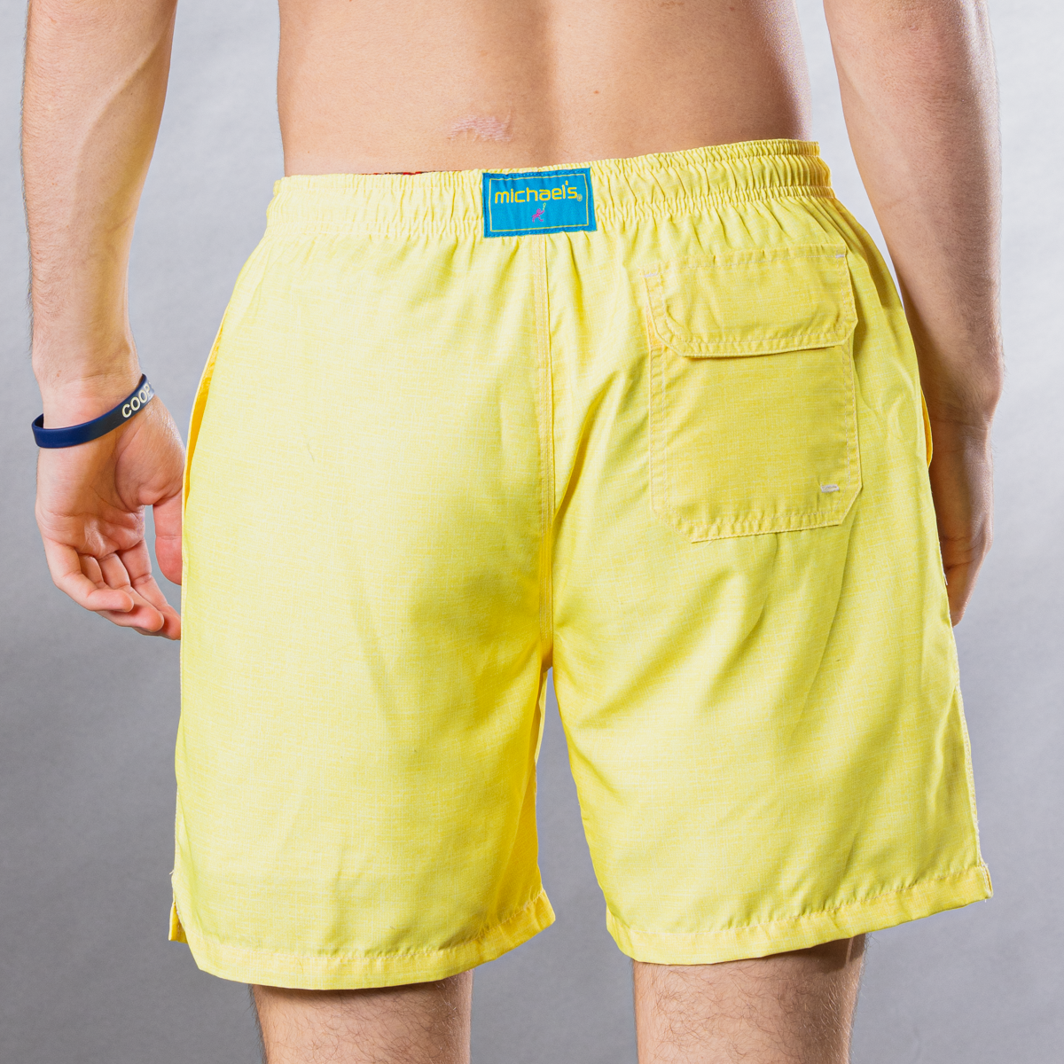 Men's Cyclist Liner Swim Trunks - Solid Linen Yellow