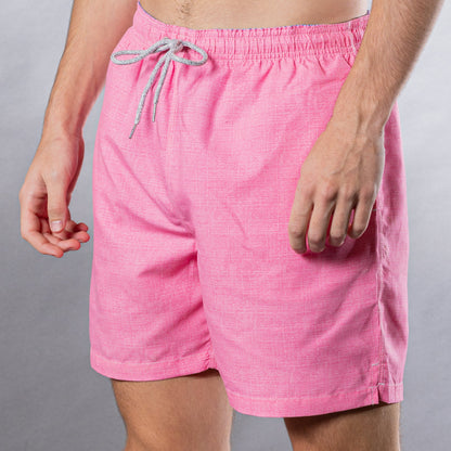 Men's Mesh Liner Swim Trunks - Solid Linen Coral