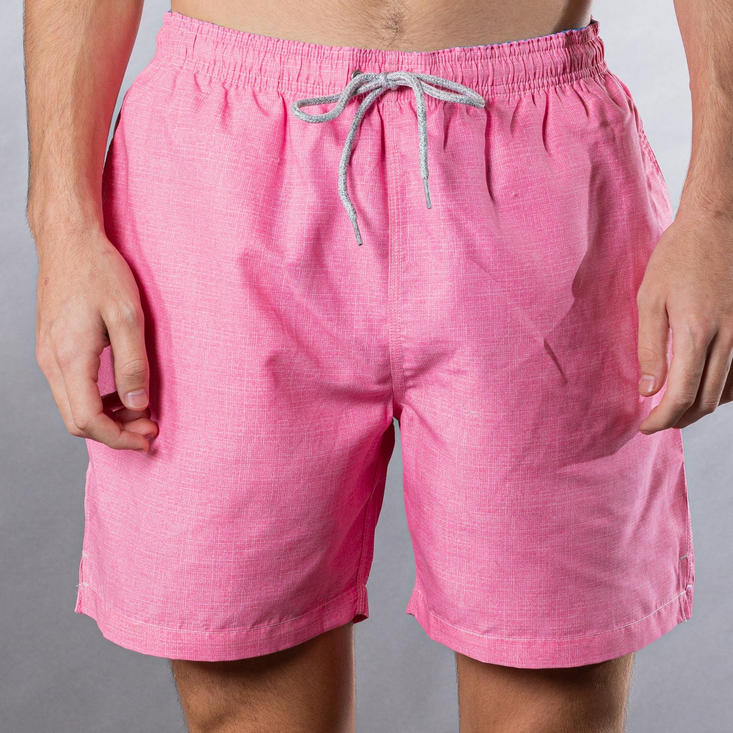 Men's Mesh Liner Swim Trunks - Solid Linen Coral