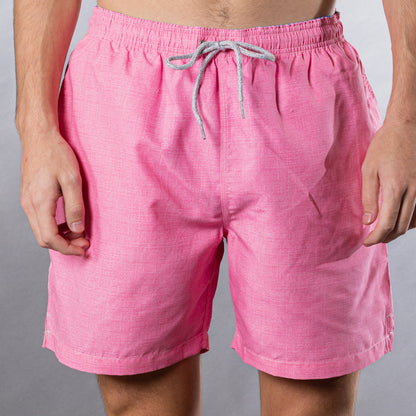 Men's Mesh Liner Swim Trunks - Solid Linen Coral