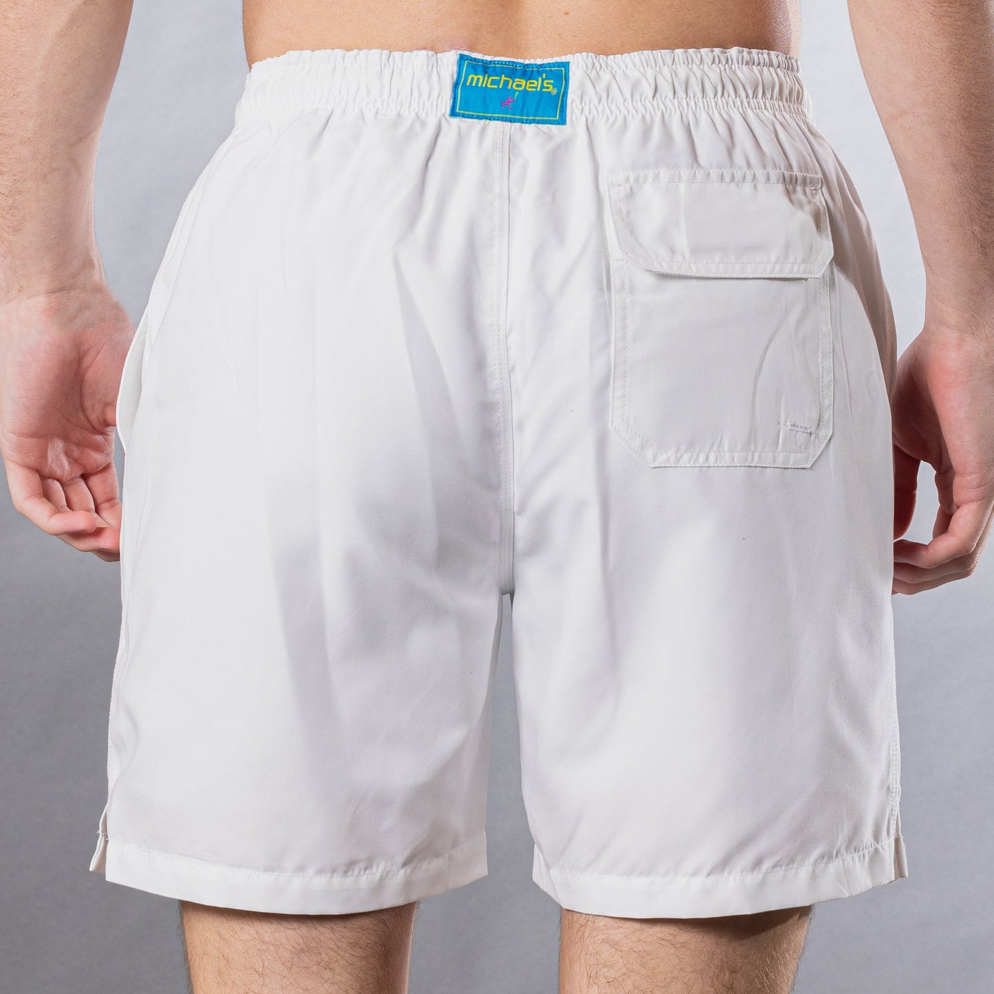 Men's Cyclist Liner Swim Trunks - Solid Linen White