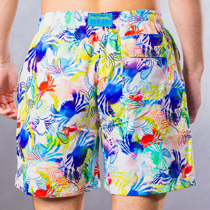 Men's Mesh Liner Swim Trunks - Crabs White