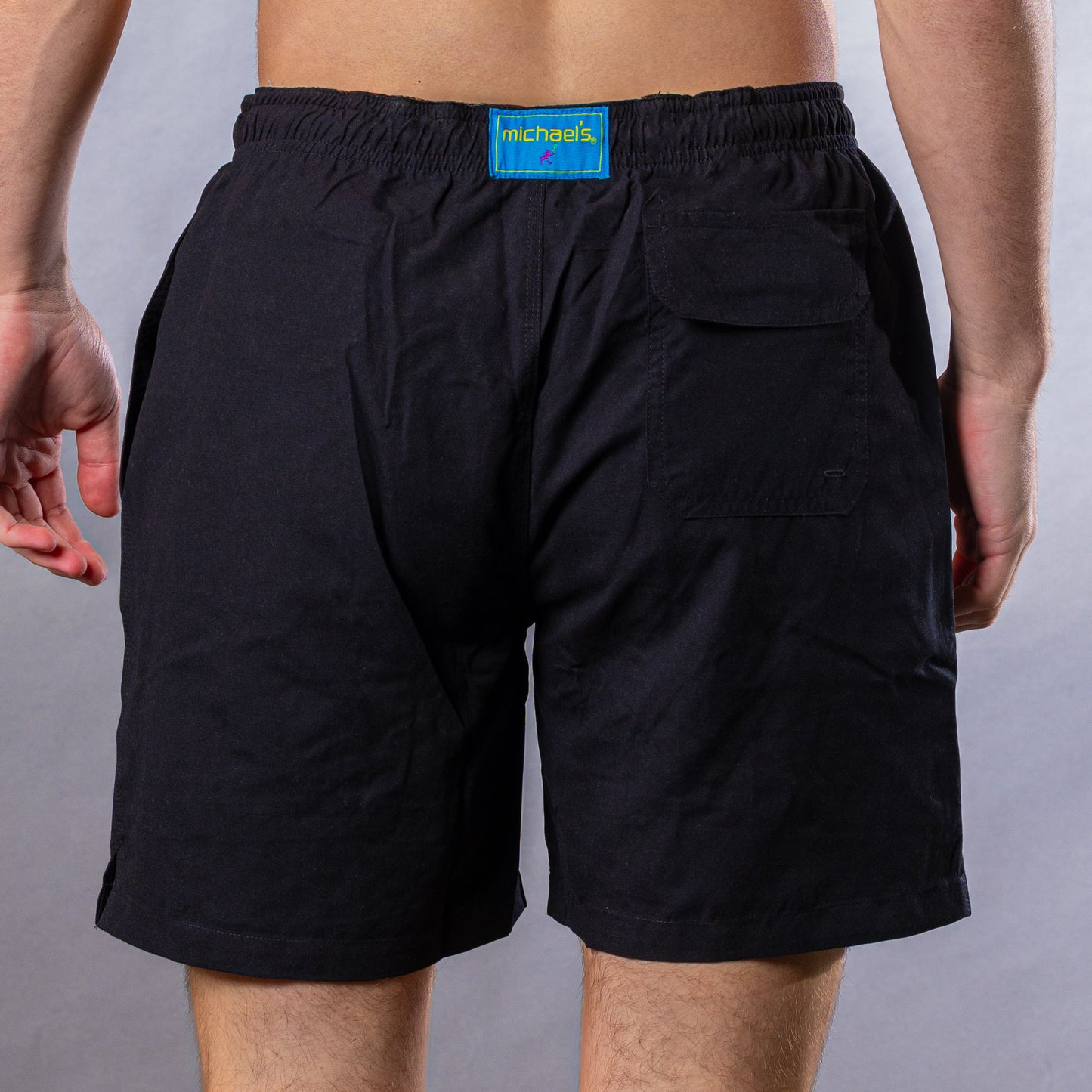 Men's Mesh Liner Swim Trunks - Solid Linen Black