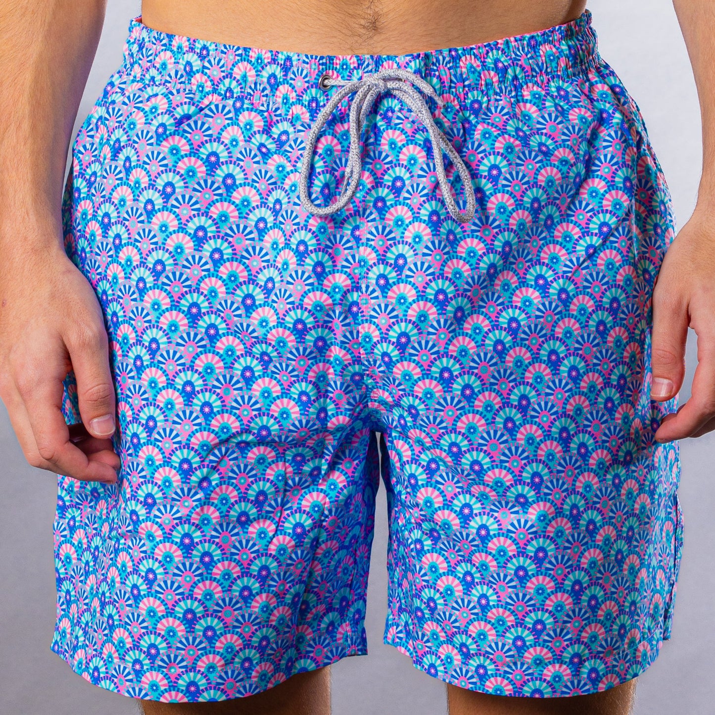 Men's Cyclist Liner Swim Trunks - Dunes Coral