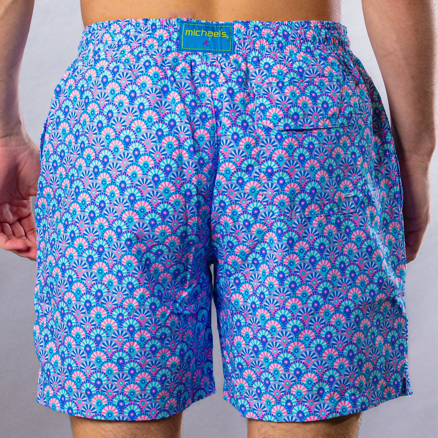 Men's Cyclist Liner Swim Trunks - Dunes Coral