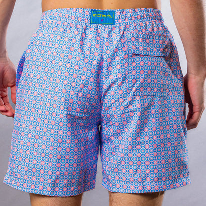 Men's Mesh Liner Swim Trunks - Medallion Pink