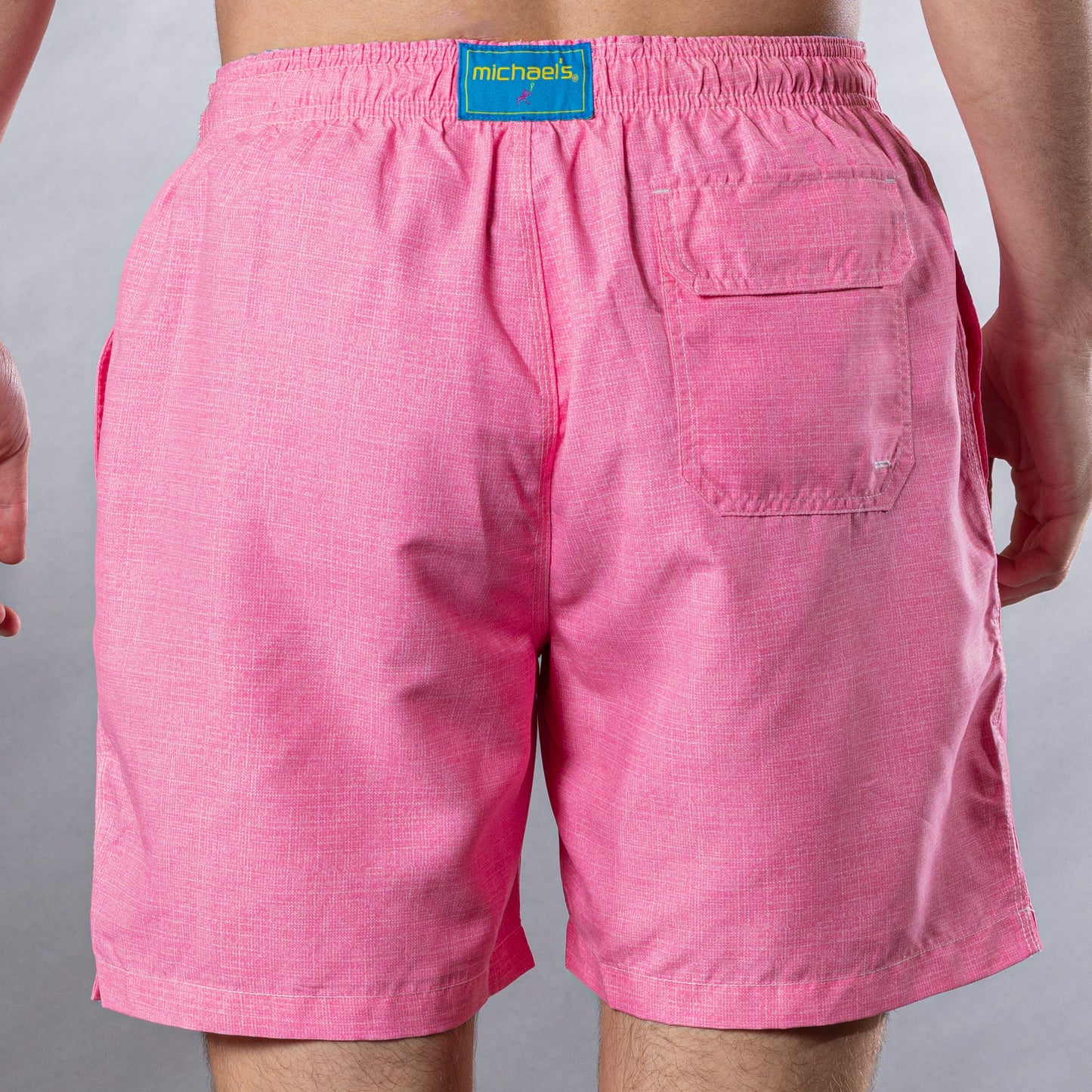 Men's Mesh Liner Swim Trunks - Solid Linen Coral