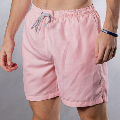 Men's Mesh Liner Swim Trunks - Solid Linen Pink