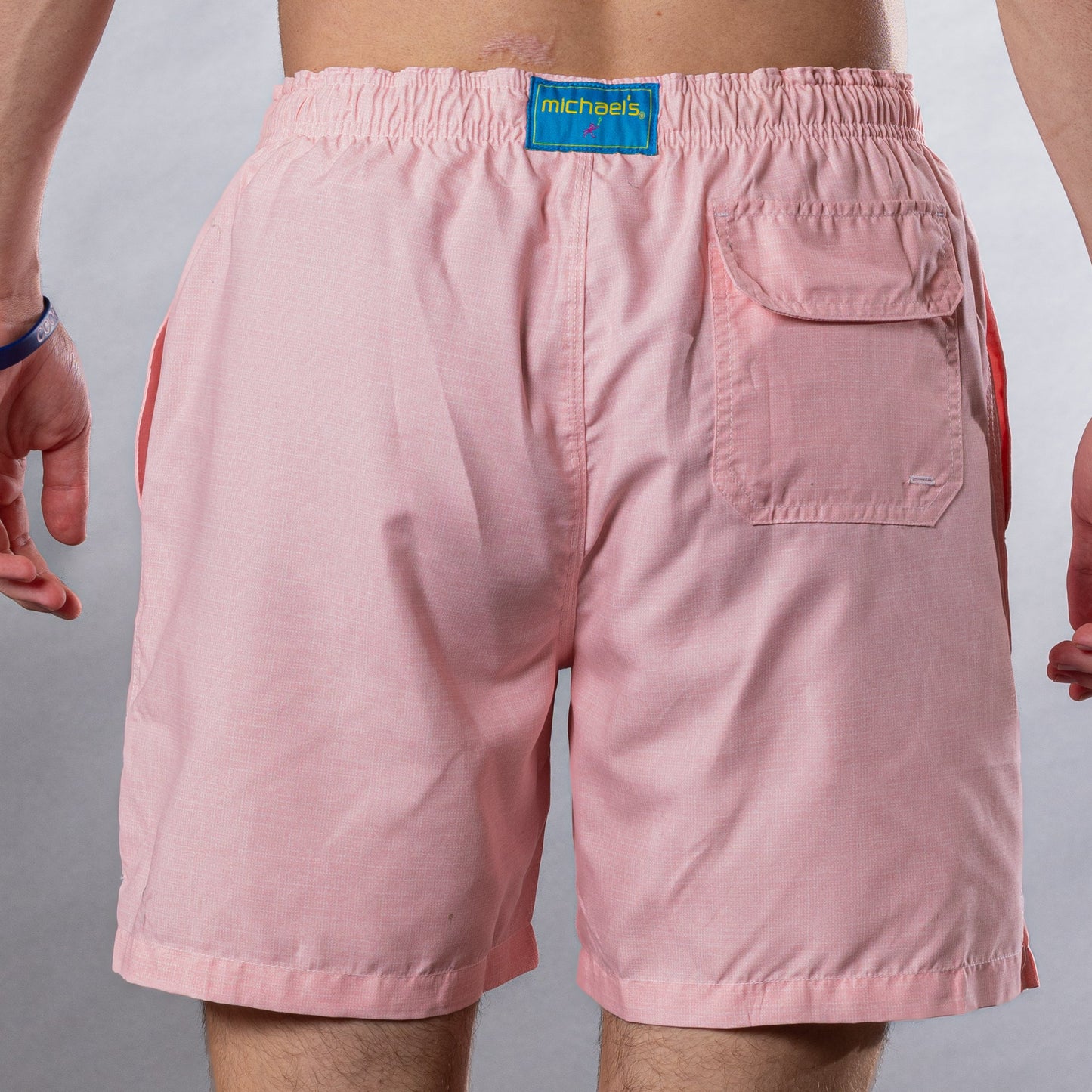 Men's Mesh Liner Swim Trunks - Solid Linen Pink