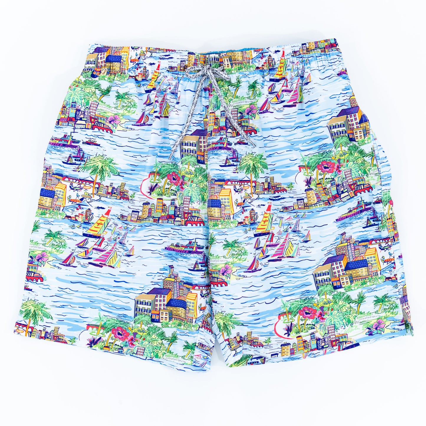 Men's Mesh Liner Swim Trunks - Multi Colored Island Living