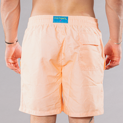 Men's Cyclist Liner Swim Trunks - Solid Linen Orange