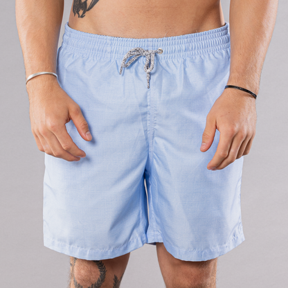 Men's Mesh Liner Swim Trunks - Solid Linen Sky